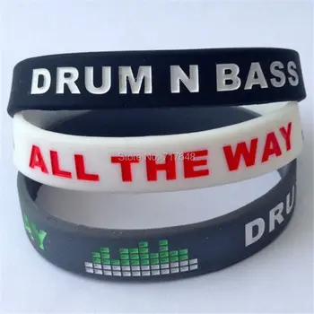 

300pcs DRUM N BASS ALL THE WAY Wristband Silicone Bracelets free shipping by FEDEX