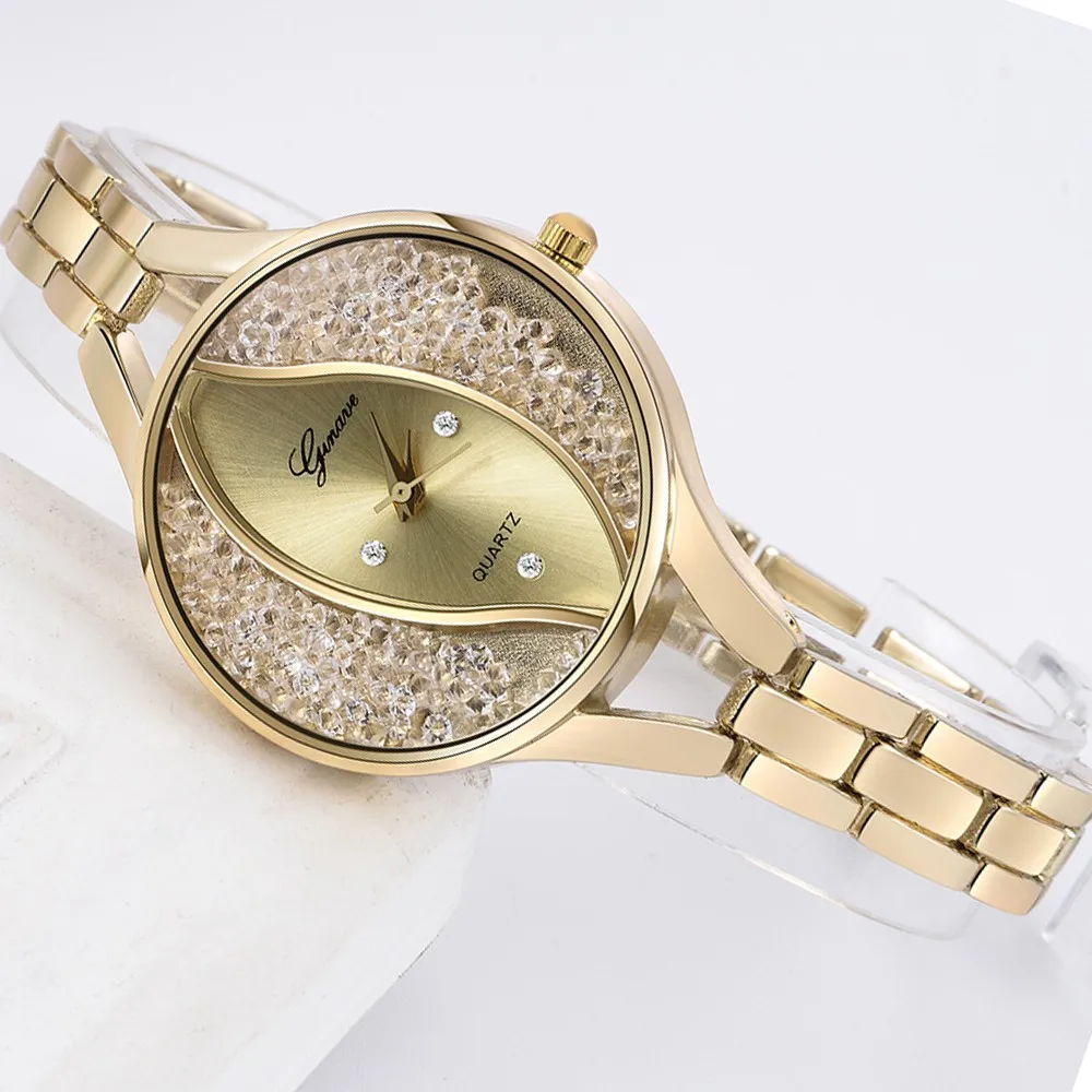 Роскошные Стразы Часы для Для женщин браслет часы Нержавеющая сталь Для женщин часы женские часы horloges vrouwen