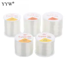 100 м/катушка, сделай сам, кристалл, бисер, эластичный шнур, 0,5/1 мм, Прозрачная Круглая бисерная проволока/нить для изготовления ювелирных изделий