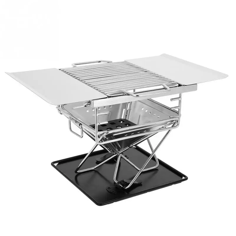 

Mini Pocket Foldable Portable Stainless Steel Barbecue Grill Charcoal Rack Grill for Outdoor BBQ Picnic Camping