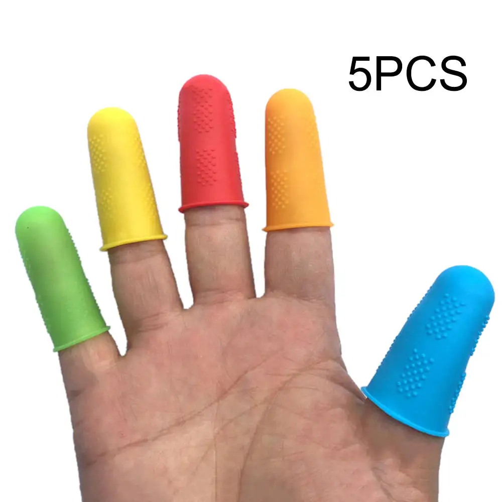 New 5pieces Glue Gun Finger Caps Silicone Finger Protector for High Temperature Resistant Anti