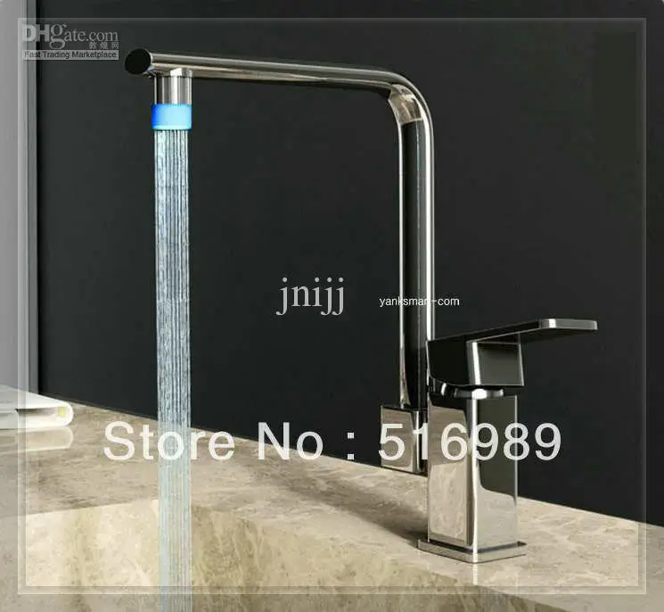 LED Waterfall Faucet 4 basin Mixer Tap 3 color 9541k waterfall glass wall faucet handle mixer | Канцтовары для офиса и дома