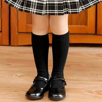 Kids Long Socks Knee High toddler Girls Boot Sock School colors socks boys and girls gray black white medium tube stockings 1