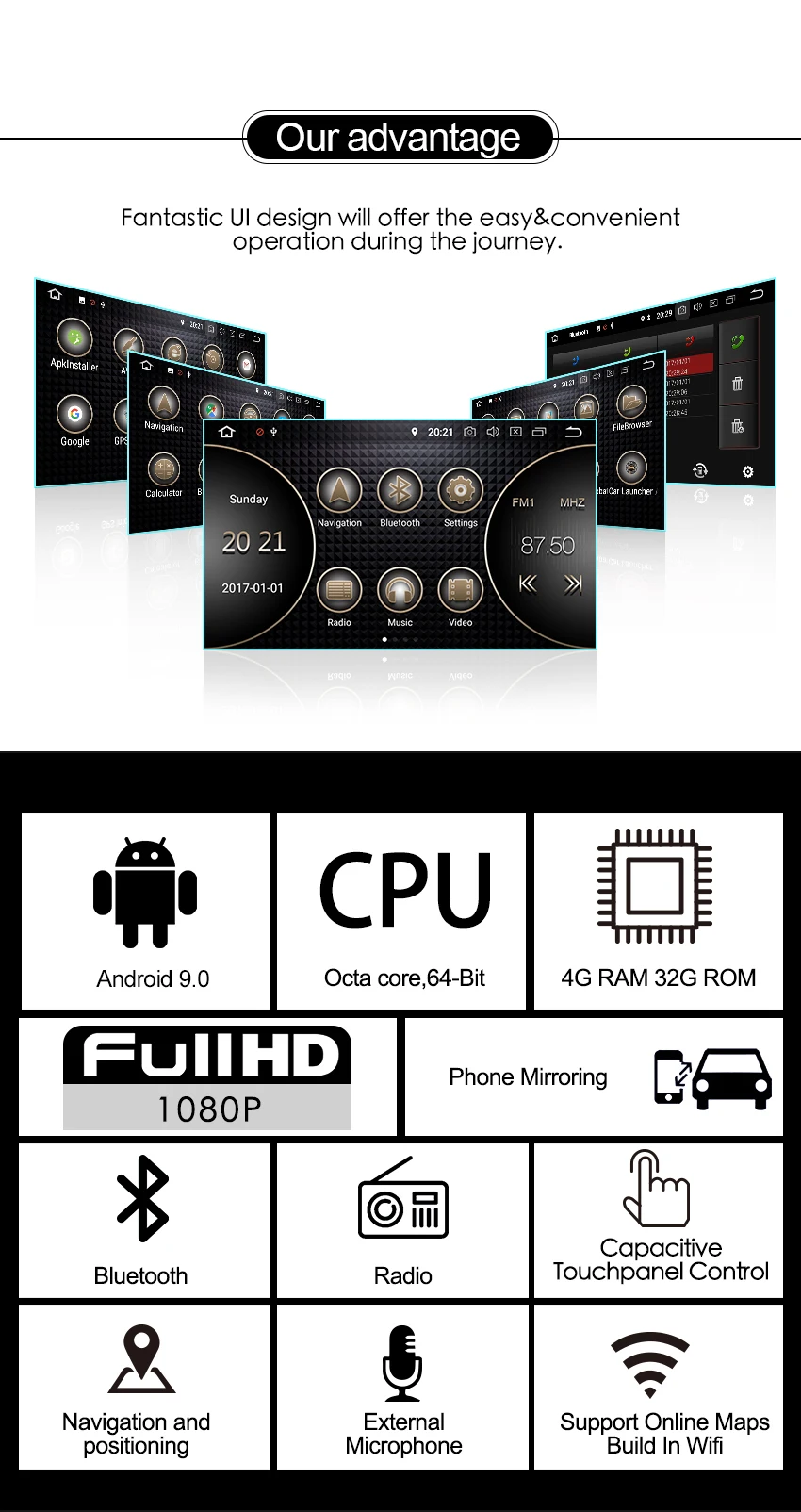 Cheap 7" IPS 2 Two Din Android 9.0 Car DVD Stereo For Mazda CX-7 CX7 Auto Radio FM 2 Din BT WiFi GPS Navi Audio Video Backup Camera 1