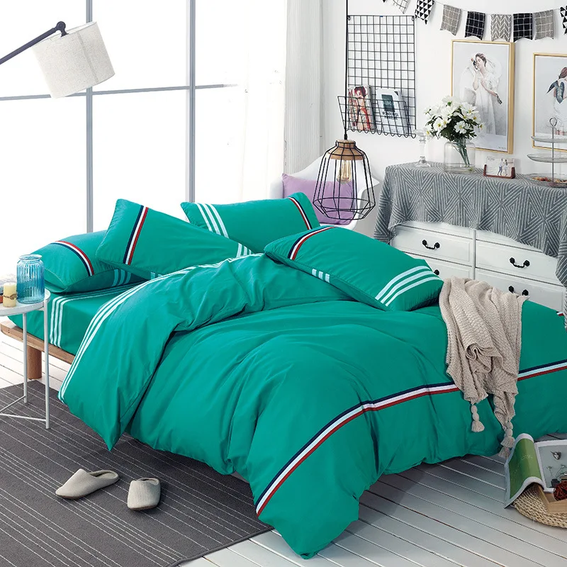 

Brief Style Polyester Bedding Set 3-4pcs Bed Linens Twin Full Queen King Size Bedclothes Duvet Cover Sets XF216-2