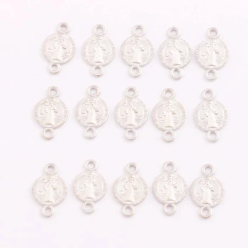 

400pcs 15.2x9mm Silver Plated Saint Benedict Medal Cross 2-Strand Spacer End Connector Fit Necklace Bracelet Jewelry DIY L1710