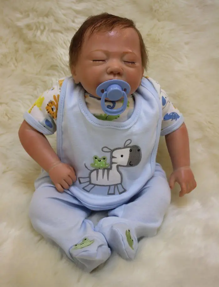 18 INCH Sleeping Reborn Baby Doll Realistic Soft silicone Vinyl Lifelike fake Newborn babies kids gift boneca reborn
