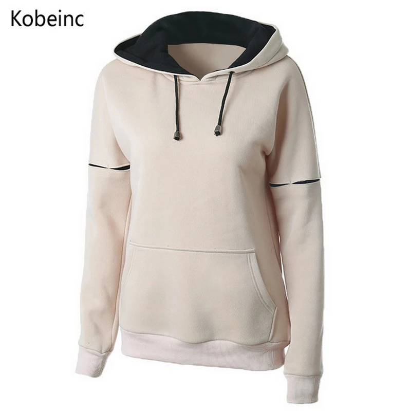 Women Casual Solid Hoodie Straight Mid length Hooded