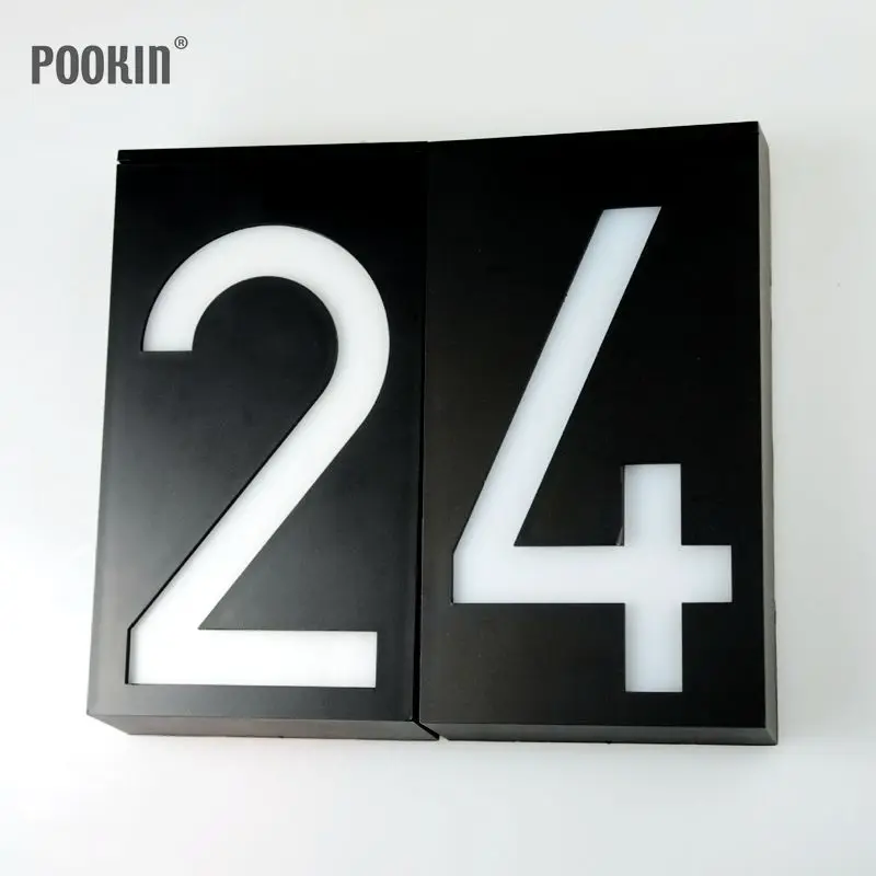 

Solar Doorplate Number Outdoor Lighting Billboard Light 6 LED Light Sign House Hotel Door Address Plaque Number Digits Plate