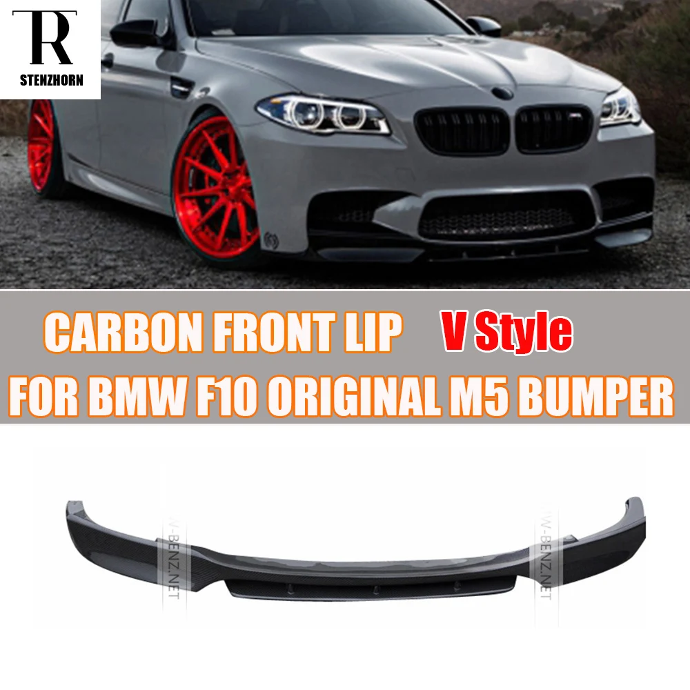M5 Carbon Fiber V Style Front Bumper Lip Chin Spoiler for BMW BMW F10 M5 2010 - 2017 (Only fit Real M5, can't F10 to M5 look ) M5 Carbon Fiber V Style Front Bumper Lip Chin Spoiler for BMW BMW F10 M5 2010 - 2017 (Only fit Real M5, can't F10 to M5 look )