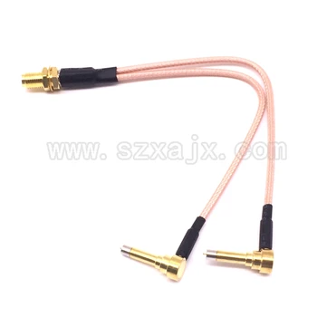 

JX SMA female to Y type 2X IP-9 MS156 male Splitter Combiner cable pigtail RG316 One SMA point 2 MS156 connector for LTE Yota