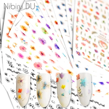 

3 sheets/set Petal Sticker Decorations Blooming Flower 3D Nail Art Decal Adhesive Stickers For Nails Design Tips
