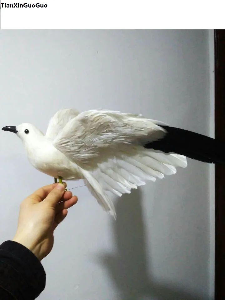 

large32x55cm simulation bird white seagull model foam&feathers spreading wings bird handicraft,garden decoration s1302