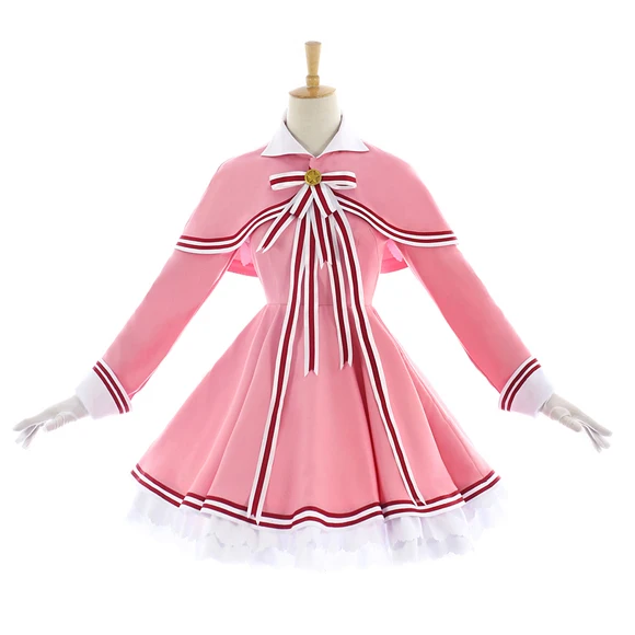 

Cosplay Japanese anime Card Captor Sakura CLEAR CARD KINOMOTO SAKURA New cover combat uniform Cos Clothes