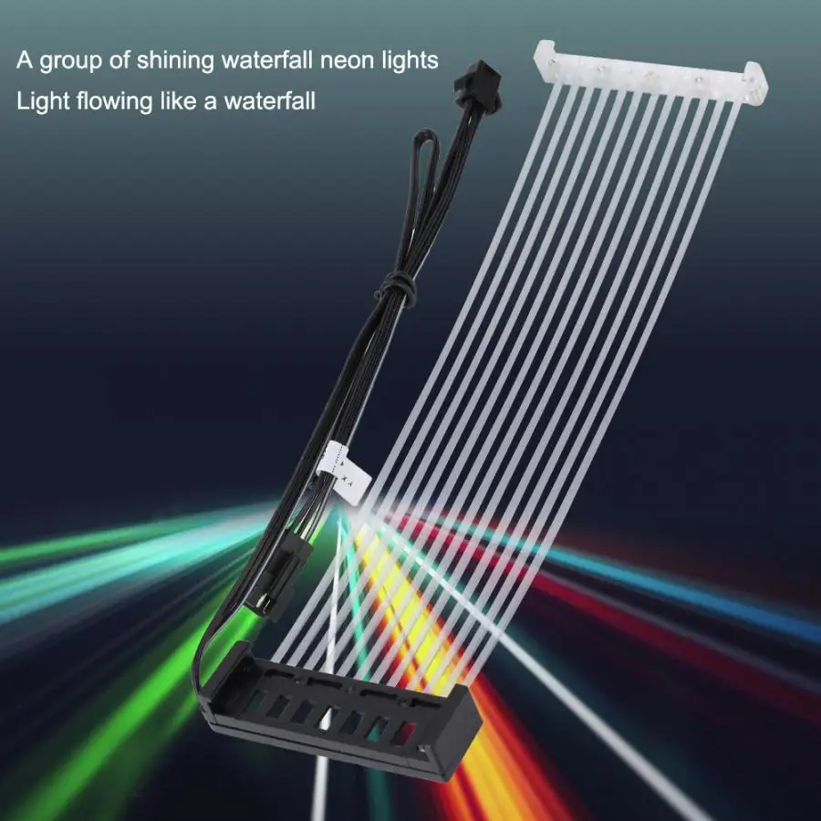 

24 Pin Sleeved Power Extension Cable Shining Waterfall Neon Multi-effect Lights Power Cable 2019
