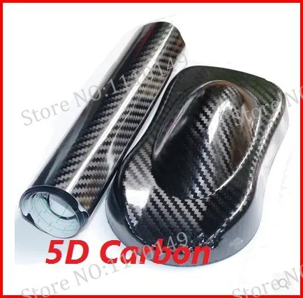 

1 pc 1.52MX0.3M 5D Carbon Fiber vinyl film with bubble free 59.84" X 11.81" bright Glossy 5D Carbon car sticker FREE SHIPPING