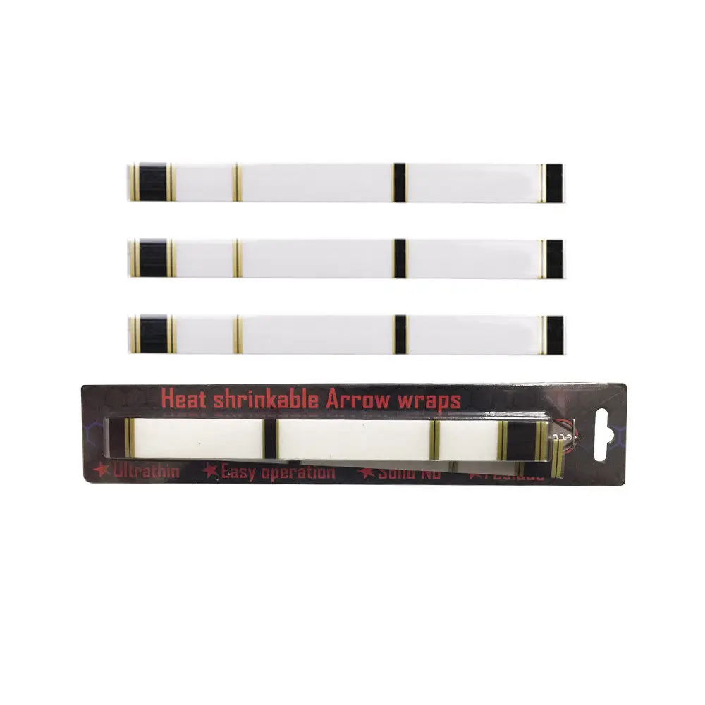 15pcs Universal Arrow Shaft Stickers Heat Shrinkable Arrow Wraps White 7.68' x 0.79' for Archery Hunting Shooting