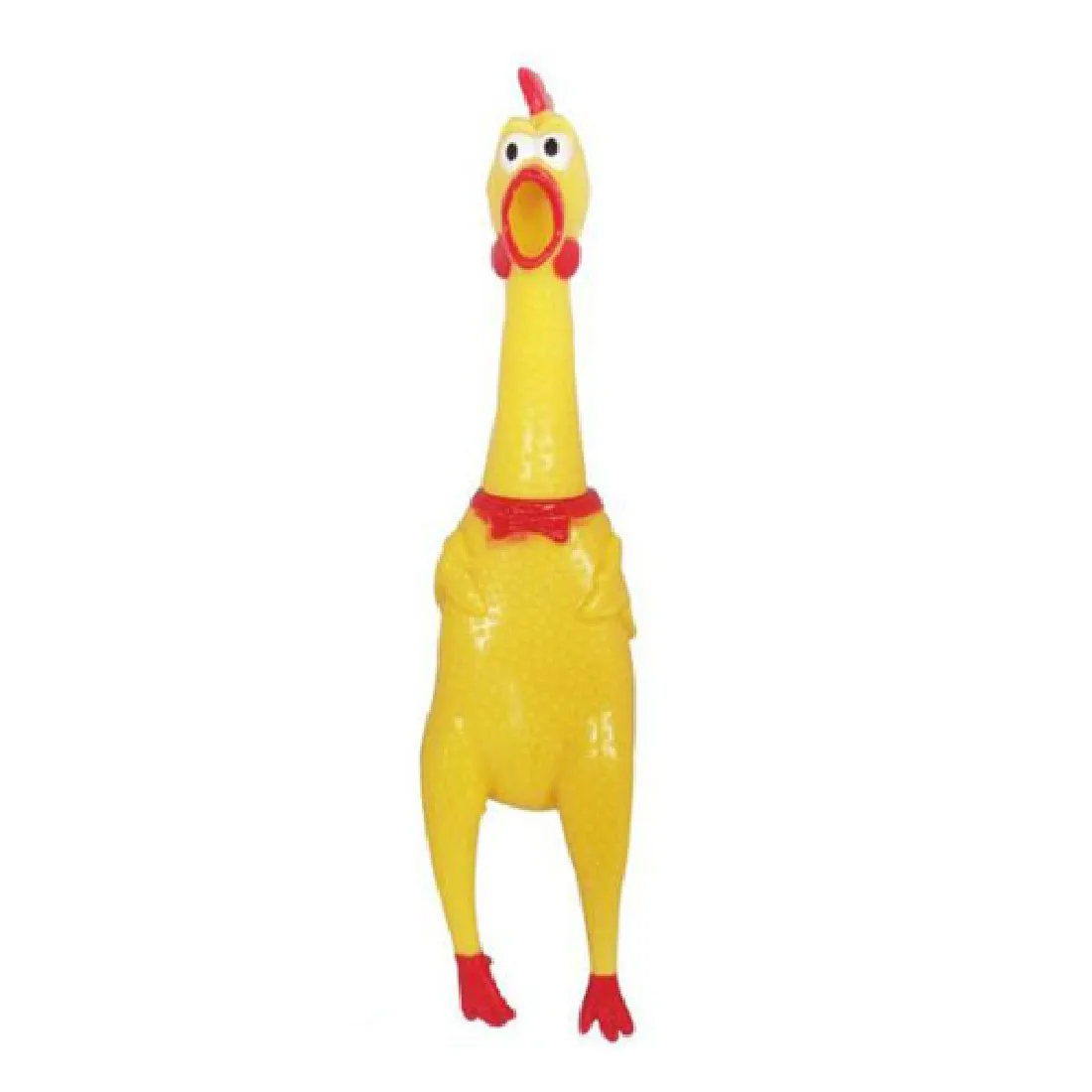 new Yellow Screaming Rubber Chicken Pet Dog Toy Squeak Chew Giftin Dog