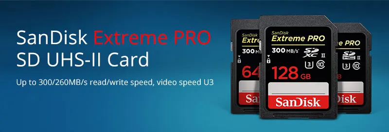 SanDisk SD карта 32 GB Extreme PRO карты флэш-памяти 64 GB SLR Камера карты 128 GB SDHC SDXC U3 Class10 UHS-II 300 МБ/с. для 4 K Full HD