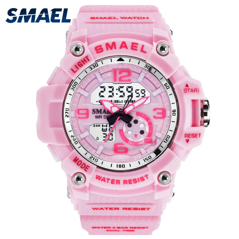 

SMAEL Woman Watches Sports Outdoor LED Watches Digital Clocks Woman Army Watches Military Big Dial 1808 Women Watch Waterproof