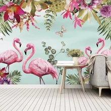 Beibehang пользовательские фотообои ручная роспись тропический банановый лист Фламинго Цветы papel де parede обои домашний декор