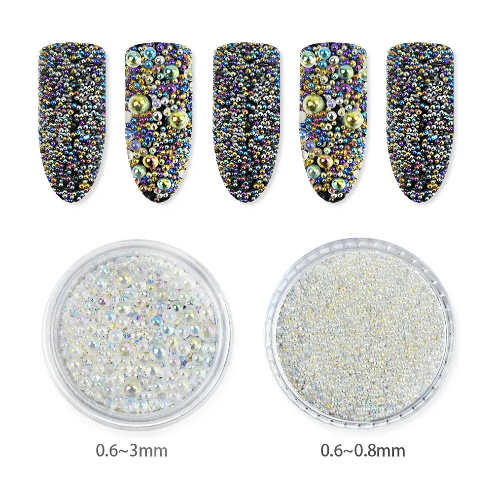 

2G/Box Mini Beads 3D Nail Decoration Colorful Crystal Micro Glass Bead Rhinestone Manicure Nail Art Decorations MJZ2136