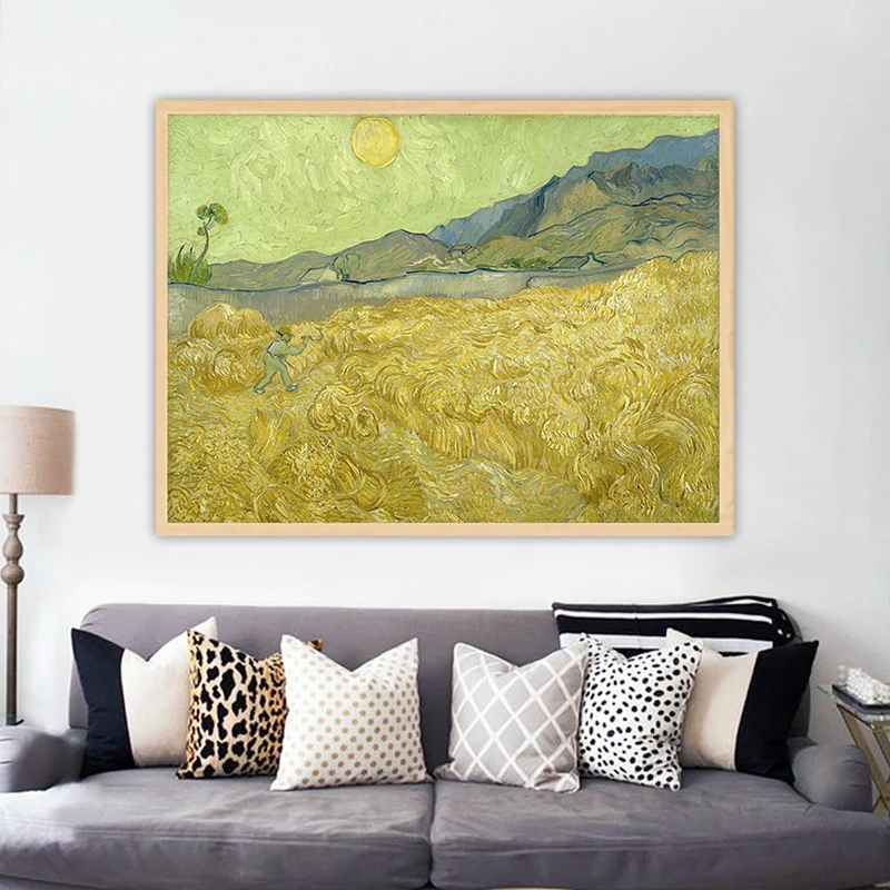 

Van Gogh Korenveld met maaier diy painting by numbers art paint decorative landscape adult Impressionist coloring by numbers