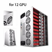 Crypto Coin Open Air Mining Frame Rig Graphics Case ATX Fit 12 GPU Ethereum ETH ETC ZECXMR Magnalium Alloy 12 cm Fans
