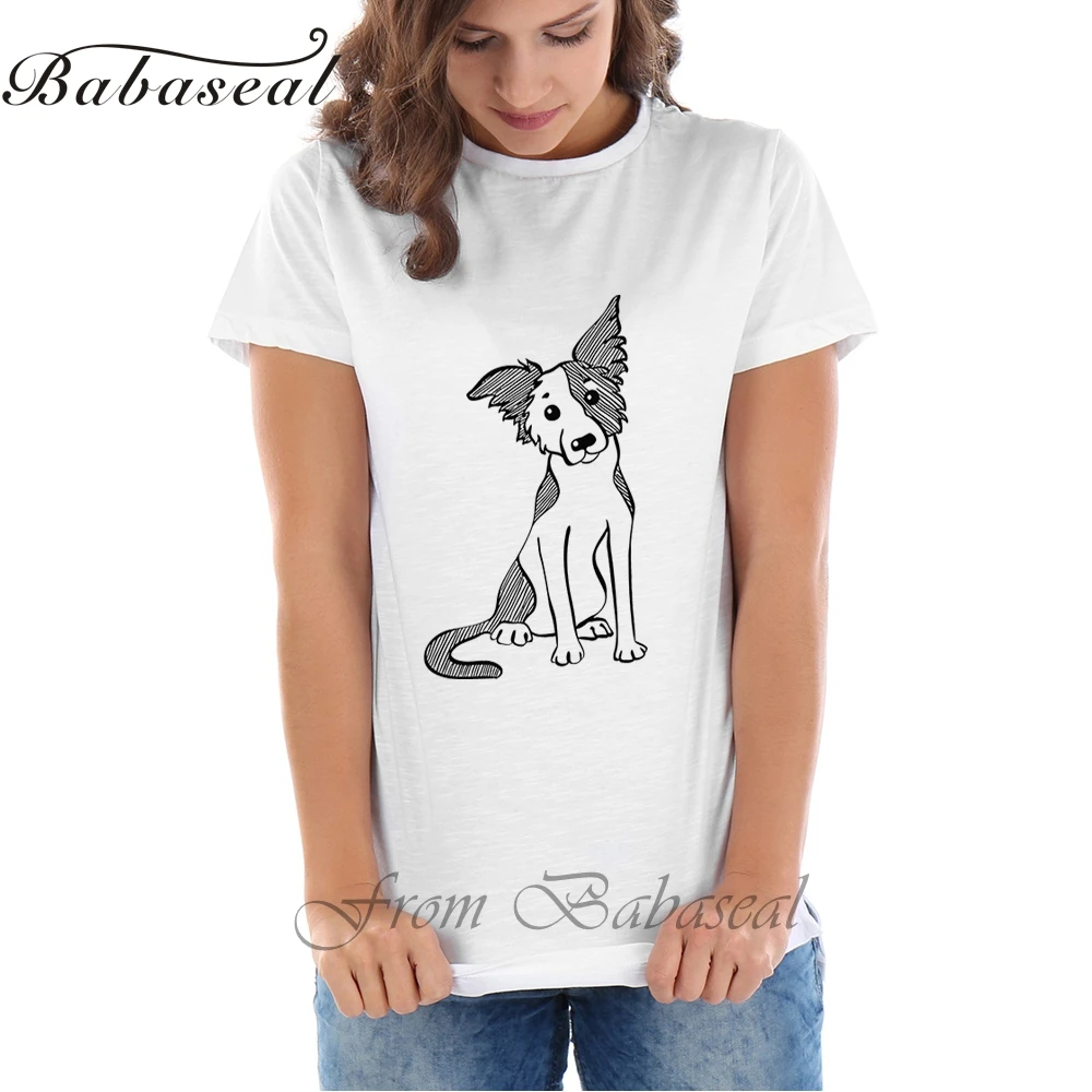 Babaseal Desainer Grafis T Shirt Lucu Kartun Anjing Top Designer