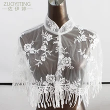 ZUOYITING 2017 Off Ivory Lace High Neck See Through Wedding Bolero Women Wraps Bridal Jacket Wedding Shawl Wedding Accessories26