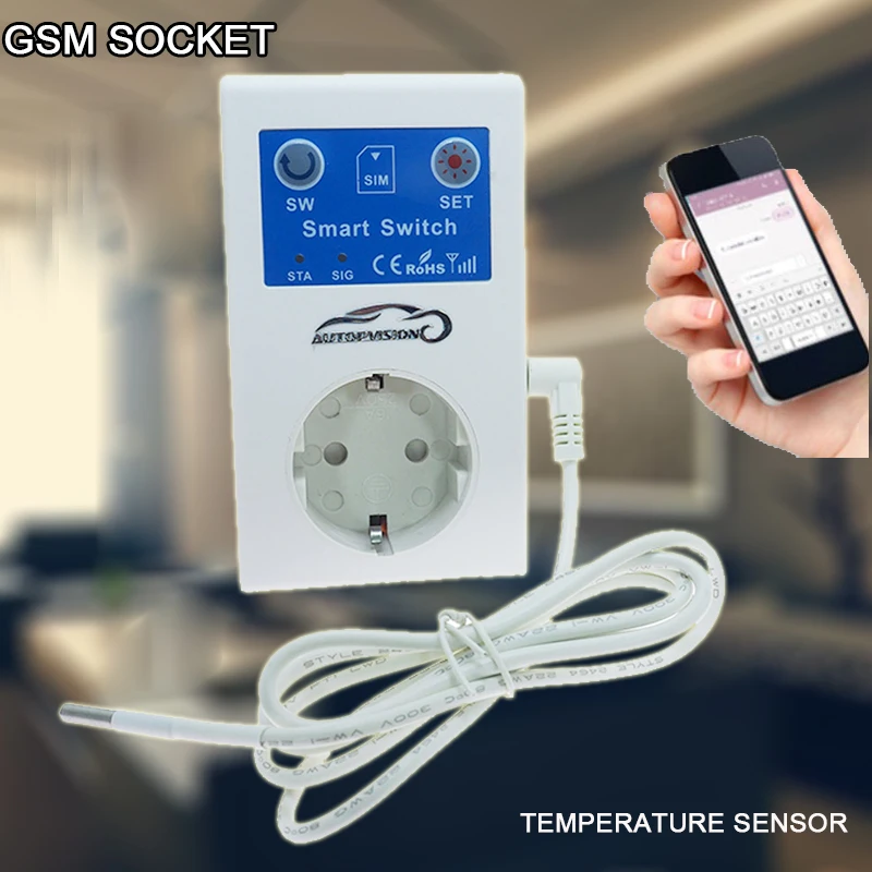 SC1 16A GSM Socket Outlet Remote Control Power Switch Temperature Sensor Smart Home Relay Controller SMS App SC1 16A GSM Socket Outlet Remote Control Power Switch Temperature Sensor Smart Home Relay Controller SMS App