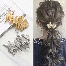 Japan Women Hollow Bowknot Hair Combs Metal Gold Silver Color Tassel Hairpin Hair Accessories Geometric Irregular Hairgrip Clips
