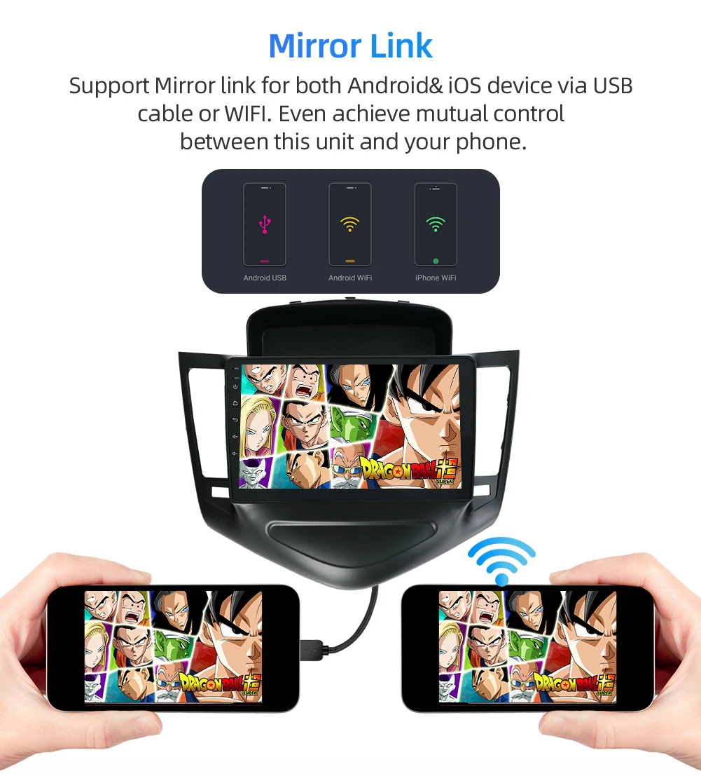 Top 2 din android 9.0 for chevrolet cruze 2009 2010 2011 2012 2013 2014 with gps wifi mirror link free rear view camera,map,canbus 25