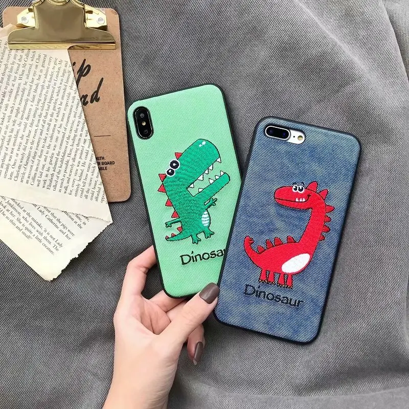

Free Shipping Embroidery Cute Cartoon Phone Case for iPhone6 6Splus 7 8plus Phone Case for Iphone X XS Max XR xs max Phone Case