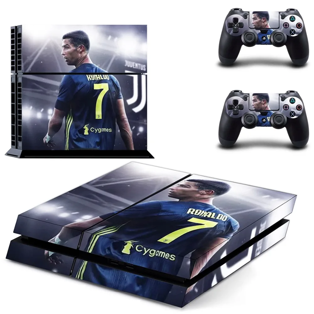 Football Juventus Cristiano Ronaldo PS4 Skin Sticker Decal for PlayStation 4 Console and 2 Controller Skin PS4 Sticker Vinyl