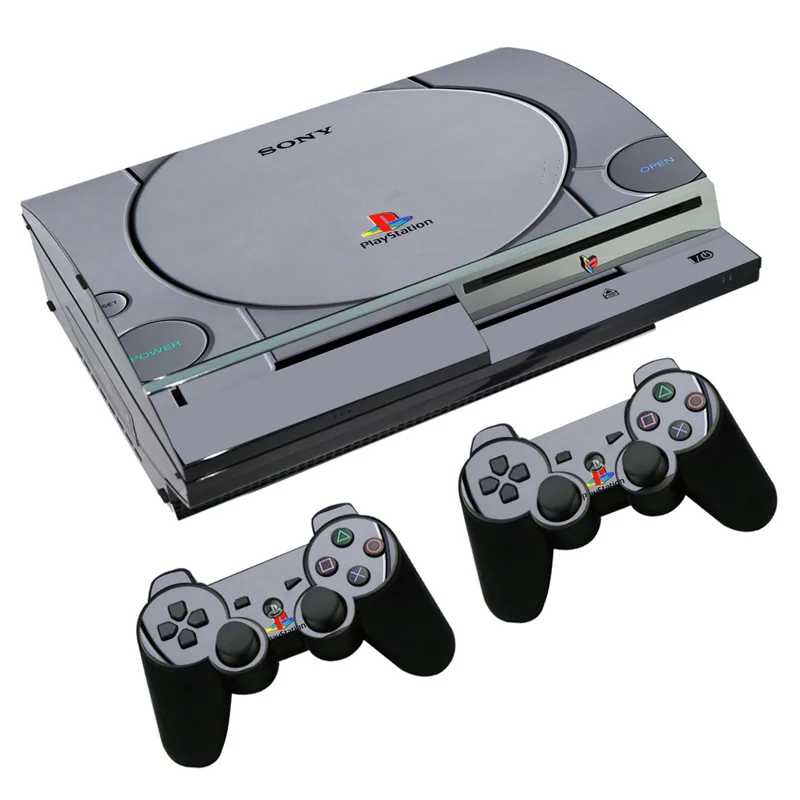 Стильная наклейка PS1 для консоли PS3 Fat PlayStation 3 и контроллеров виниловая пленка |