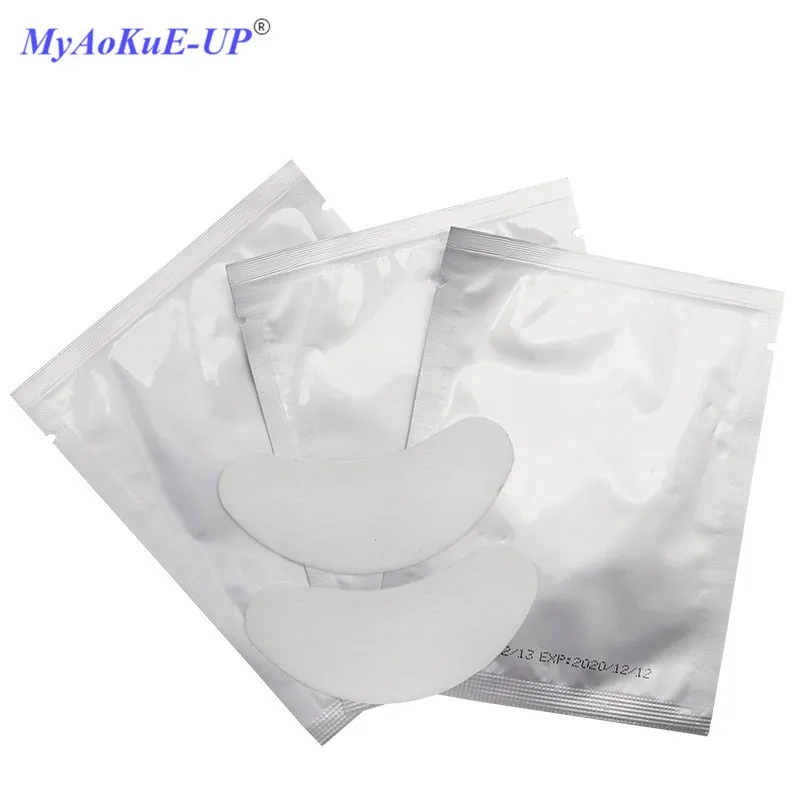 

100 pairs Eyelash Patches Under Eye Pads For Eyelash Extension Eyelashes Make Up Tools Lash Patches Tips Sticker Wraps Silver