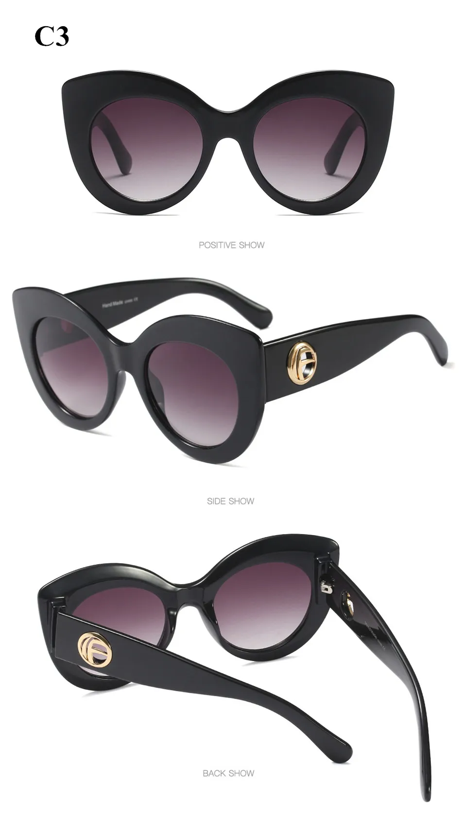Emosnia Cateye Солнцезащитные очки для женщин винтажные градиентные очки классический кошачий глаз козырек Солнцезащитные очки Оттенки для женщин очки UV400