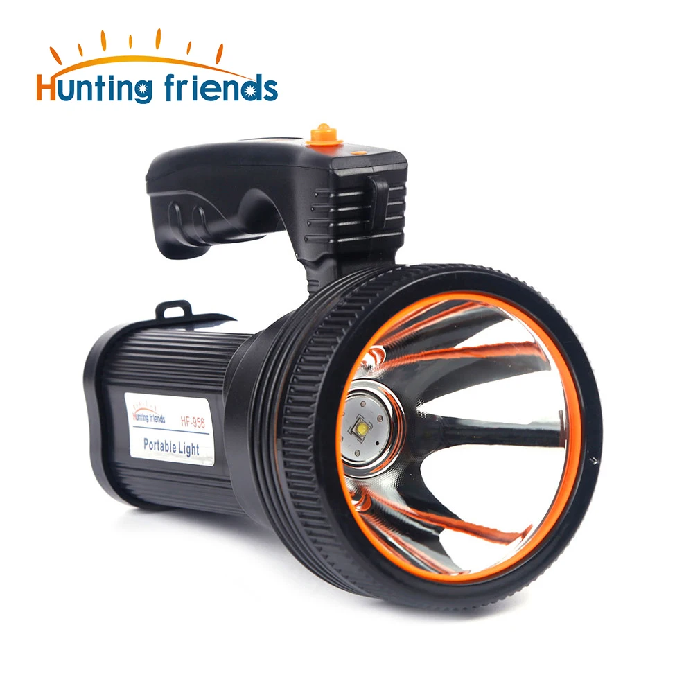 Hunting Friends Rechargeable Portable Spotlight USB LED Flashlight 2 Modes Powerful Seacrchlight+US/EU Charger+ Shoulder Strap