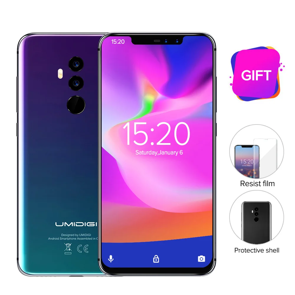 Смартфон UMIDIGI Z2 4G 6 2 ''MTK6763 Восьмиядерный 0 ГГц ГБ ОЗУ 64 Гб ПЗУ полный экран Лицо ID