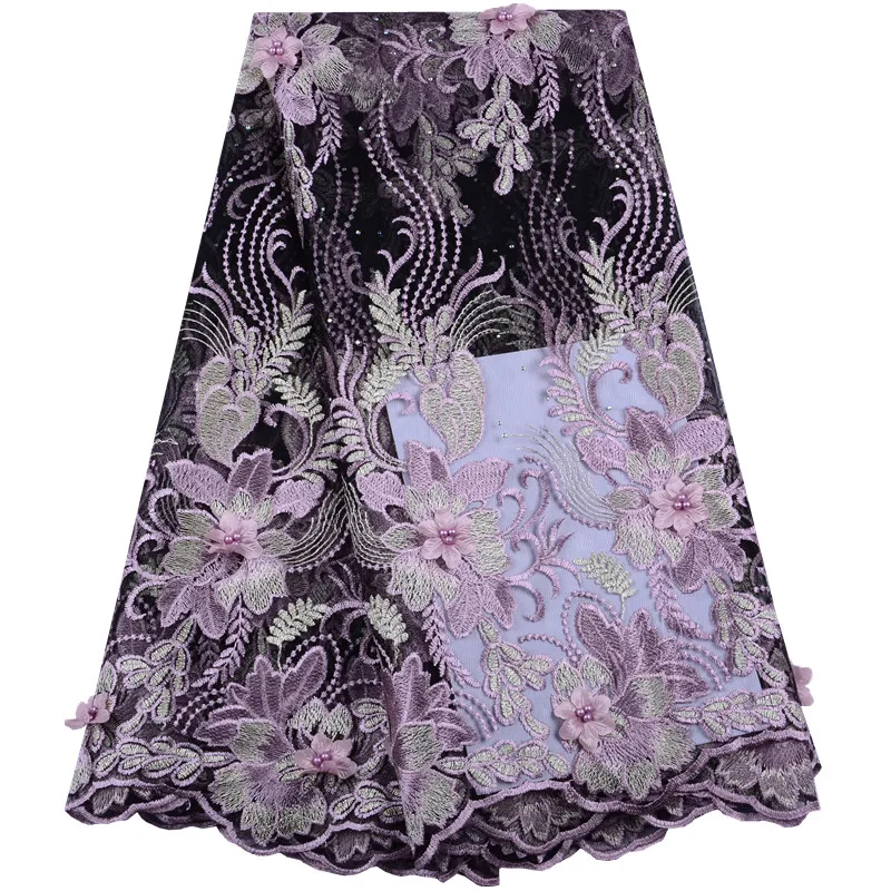 

2019 Latest African French Lace Fabric High Quality African Tulle Lace Fabric For Wedding Nigerian Lace Fabric A1475