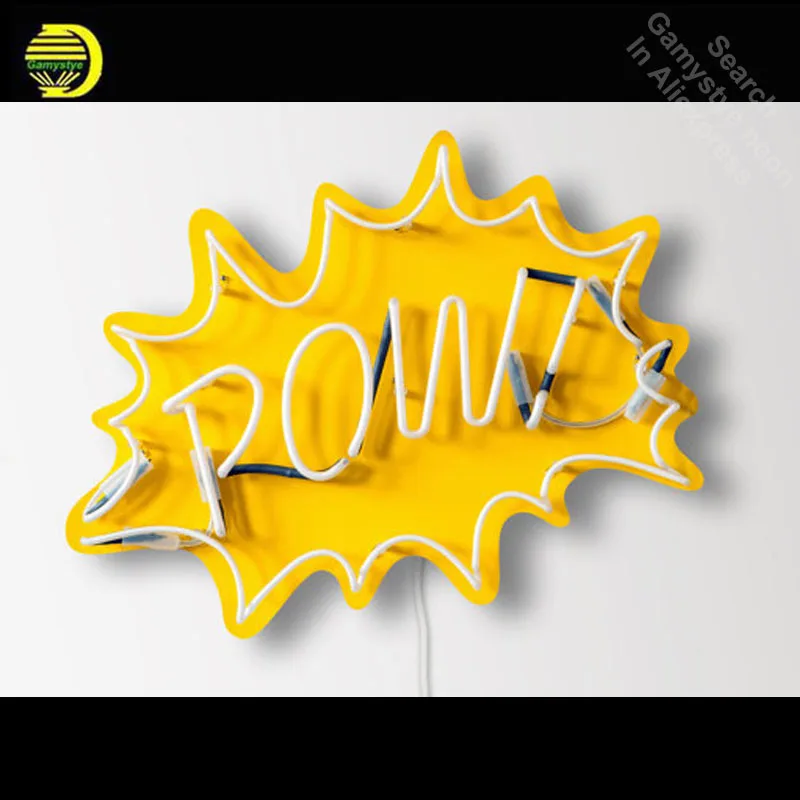##BUY Neon Sign for POW! Pop Art Neon Bulb sign handcraft neon signboard 1950s post war consumer boom with yellow board