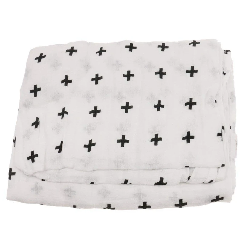 Хлопковое одеяло для сна Lange New born Swaddle 110 см x 110 см-cross