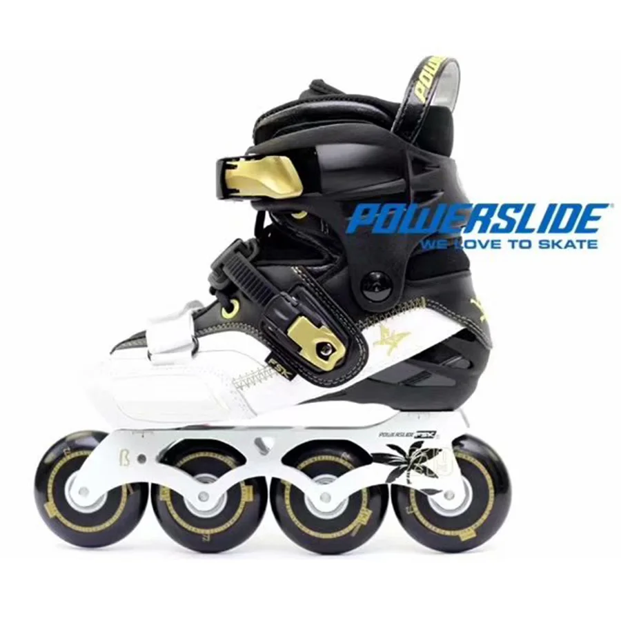 2019 POWERSLIDE S4 المهنية سباق التعرج التزلج على الجليد الأسطوانة الكبار أحذية التزلج انزلاق الشحن Patines حذاء تزلج بعجلات Japy