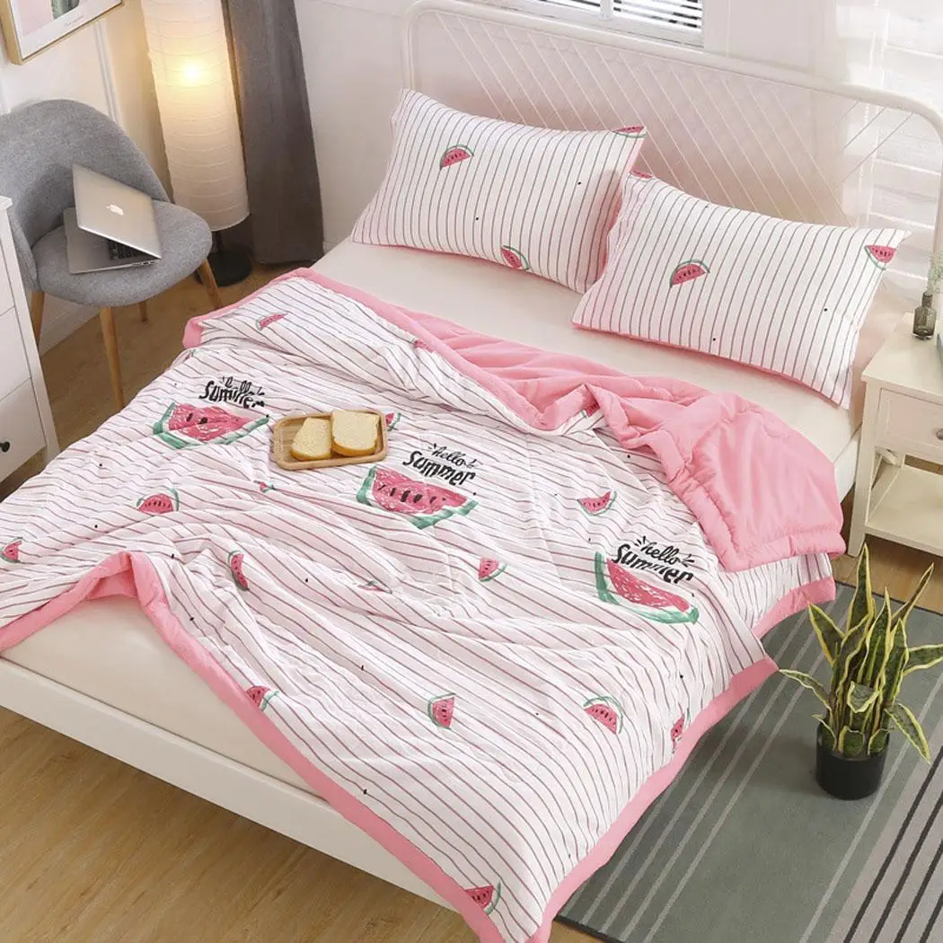 

3PCS Home Textile Print Bed Quilt Modern Style Pillowcase Soft Double Bedding Rectangle Set Pillowcase)