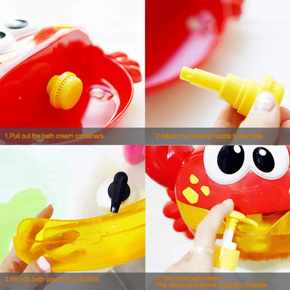 Краб пузырь производитель автоматизированный носик пузырь машина с детские стишки Ванна Душ игрушка для детей NSV775 - Цвет: As shown