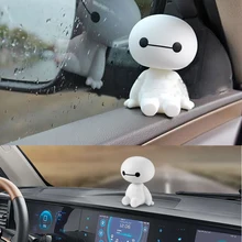 Мультяшный пластиковый робот Baymax с качающейся головой, Автомобильные украшения, автомобильные интерьерные украшения, большие игрушки в виде героев, украшение для автомобиля#2