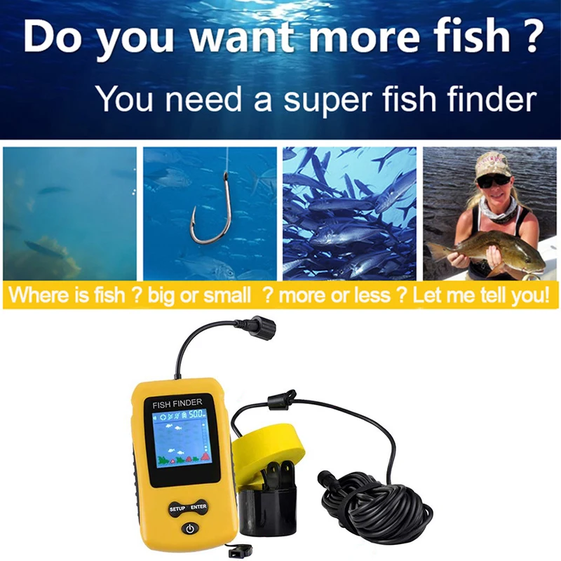 

High quality Wired Portable Sonar Fish Finder 100m depth fish finder for lake sea fishing with sonar sensor