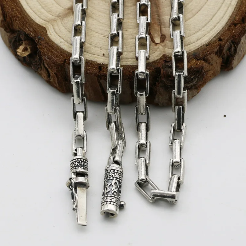 

Starfield Male Female S925 Sterling Silver Punk Chain Retro Thai Silver Necklace Long Paragraph Rough Sweater Chain Accessories