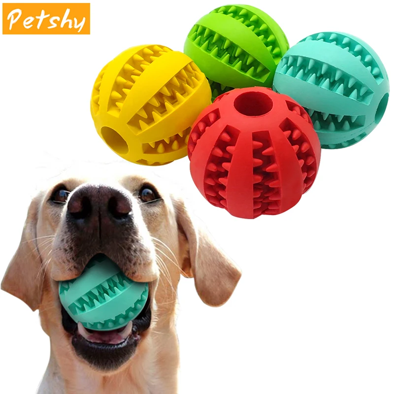 

Petshy 5/7 cm Safety Pet Dog Tooth Cleaning Ball Toy Rubber Puppy Cat Training Interactive Chew Bite Toys Dog Food Feeder Ball